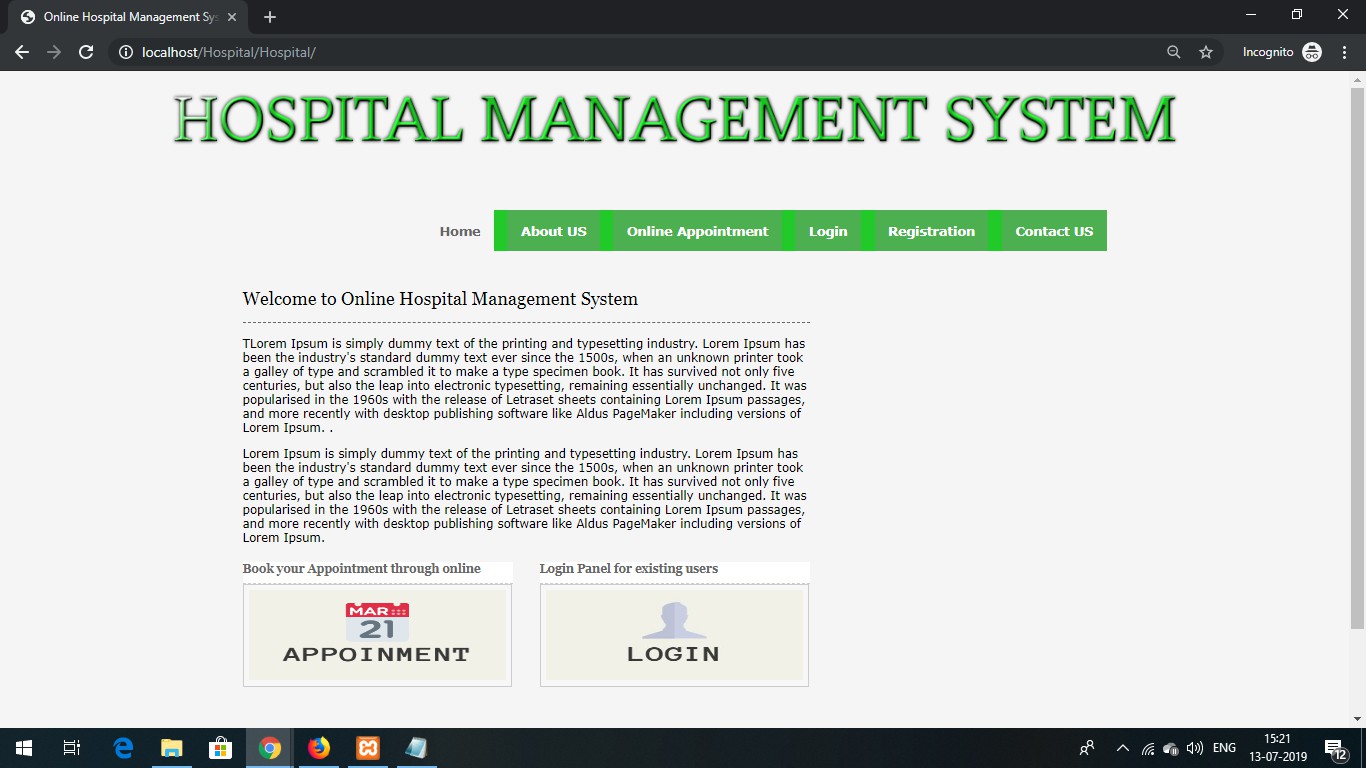 Hospital Management System In PHP With Source Code